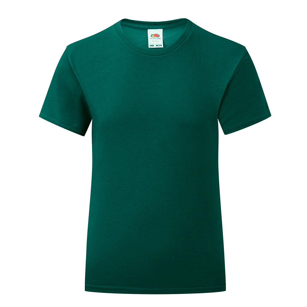 Camiseta Iconic-t de niña verde pino